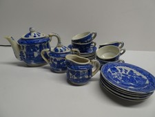 Vintage Blue Willow child's tea set complete service for 6 made in Japan