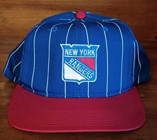 Vtg 90's New York Rangers Starter Red Blue White Stripes. Snapback Hat Cap