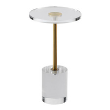 Tavolino Rotondo 302X543 Mm Tavolino Da Caffè in Acrilico Trasparente, Carico Ma