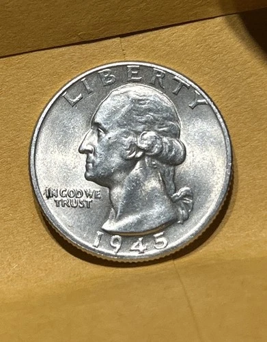 1945 Washington Quarter 25c Silver High Grade BU UNC Uncirculated #95074