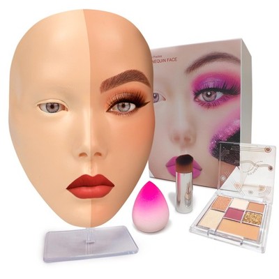 White Makeup Practice Face, Mannequin, 5D Silicone, Eyelash Eye Shadow, Gift