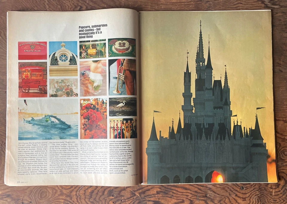1971 LOOK Magazine April 6, Mickey Mouse & The New Disney World Orlando,Florida - Image 3 of 4
