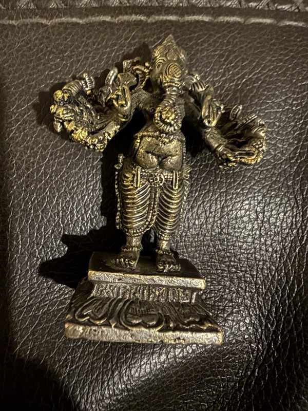 Antique Old Buddhism Bronze Ganapati Ganesh Lord Ganesha Elephant Buddha Statue