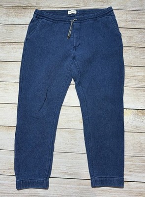Taylor Stitch Apres Pants Mens XL Indigo Waffle Knit Lounge Drawstring Jogger