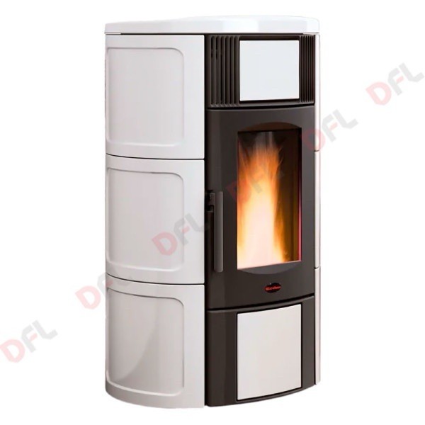 termostufa a pellet iside idro 5.0 19kw colore bianco
