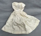 Vtg 1963 Barbie PARTY DATE #958 Cream White Satin Glitter Flocked Dress Only TAG
