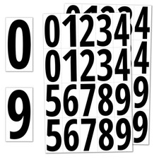 Vinyl Number Stickers Black Numbers Waterproof Stick On 200 Pieces 3"