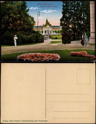 Postcard Bad Oeynhausen view of the Kurhaus, people in the Kurpark 1910