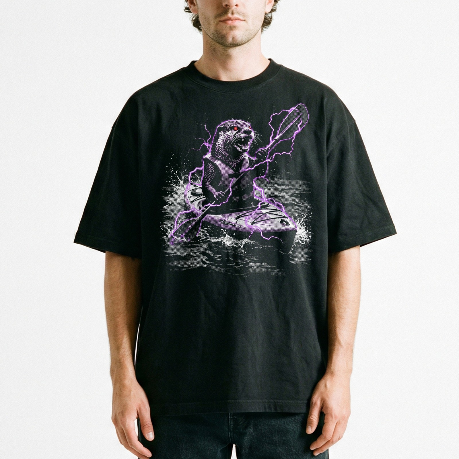 Flying Sea Otter Wings Bootleg 90s Vintage T-Shirt Hiking Tee