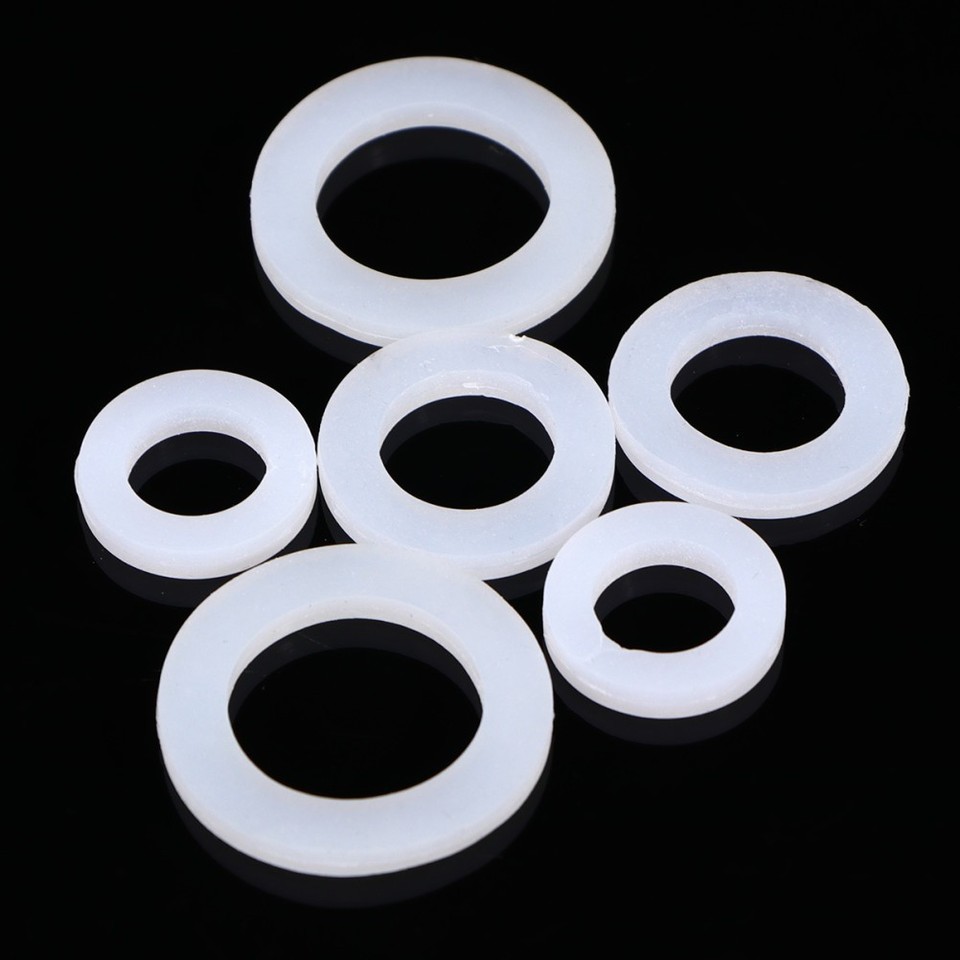 60Pcs White Silicone Bellows Tube Washer Ring Durable Leakproof Seal ...