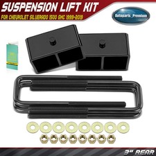 6x 3 Rear Leveling Lift Kit With Blocks U-bolts For Chevrolet Gmc Sierra 1500