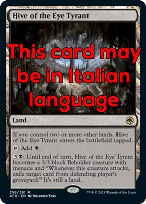MTG HIVE OF THE EYE TYRANT EXC - HÖHLE DES TYRANNISCHEN AUGES - AFR - MAGIC