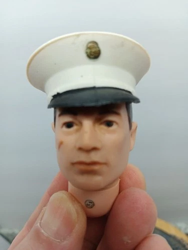 VINTAGE GI JOE 196 DRESS PARADE UNIFORM PART:OVERSIZED SOFT WHITE GARRISON CAP