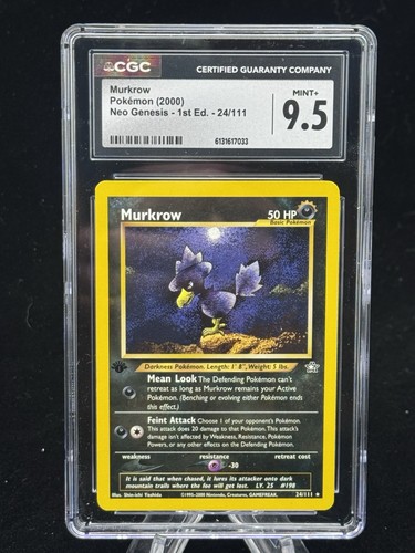 Murkrow (1st Edition) graded CGC 9.5 for sale on eBay