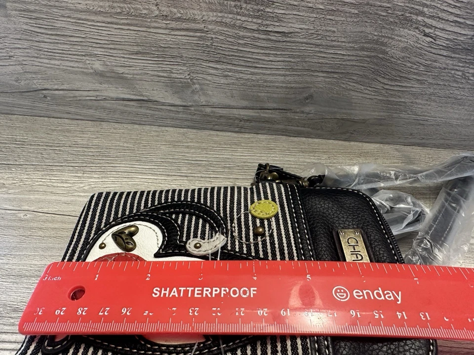 Bandolera delgada Chala a rayas blanca y negra gato hilo rojo *Nueva/Detalles* Foto 2 de 4