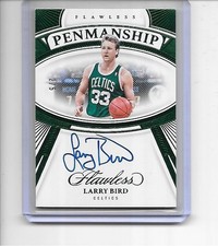 2023-24 FLAWLESS LARRY BIRD AUTO ON CARD AUTOGRAPH COLOR MATCH # 2/5 CELTICS