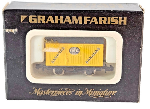 Graham Farish 2316 Single Vent Vans Fyffes gelb Spur N Eisenbahn Waggons verpackt. | Condition: Used