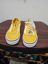 vans women's ward low top shoes sz 7 yellow canvas
