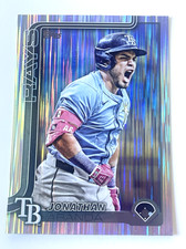 2025 Topps Baseball #678 Jonathan Aranda - Rays - Tinsel Parallel