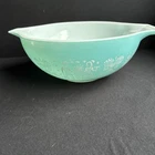 Vintage PYREX Amish Butterprint 4Qt Cinderella Mixing Bowl #444 Turquoise Blue