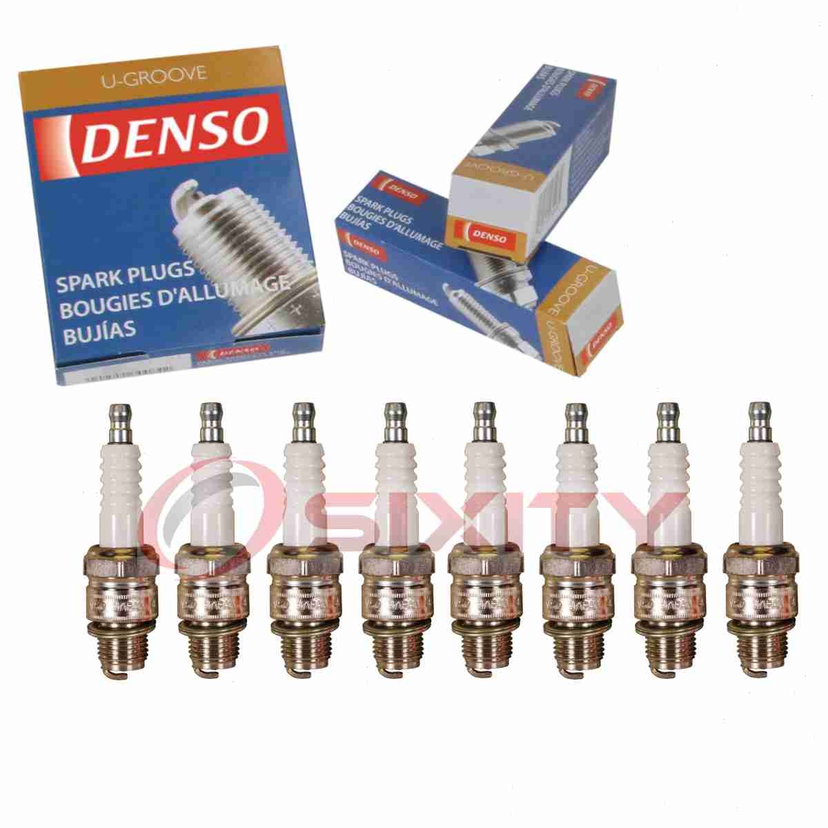 8 pc DENSO 4052 Standard U-Groove Spark Plugs for W27FS-U 5810 Ignition Wire mt