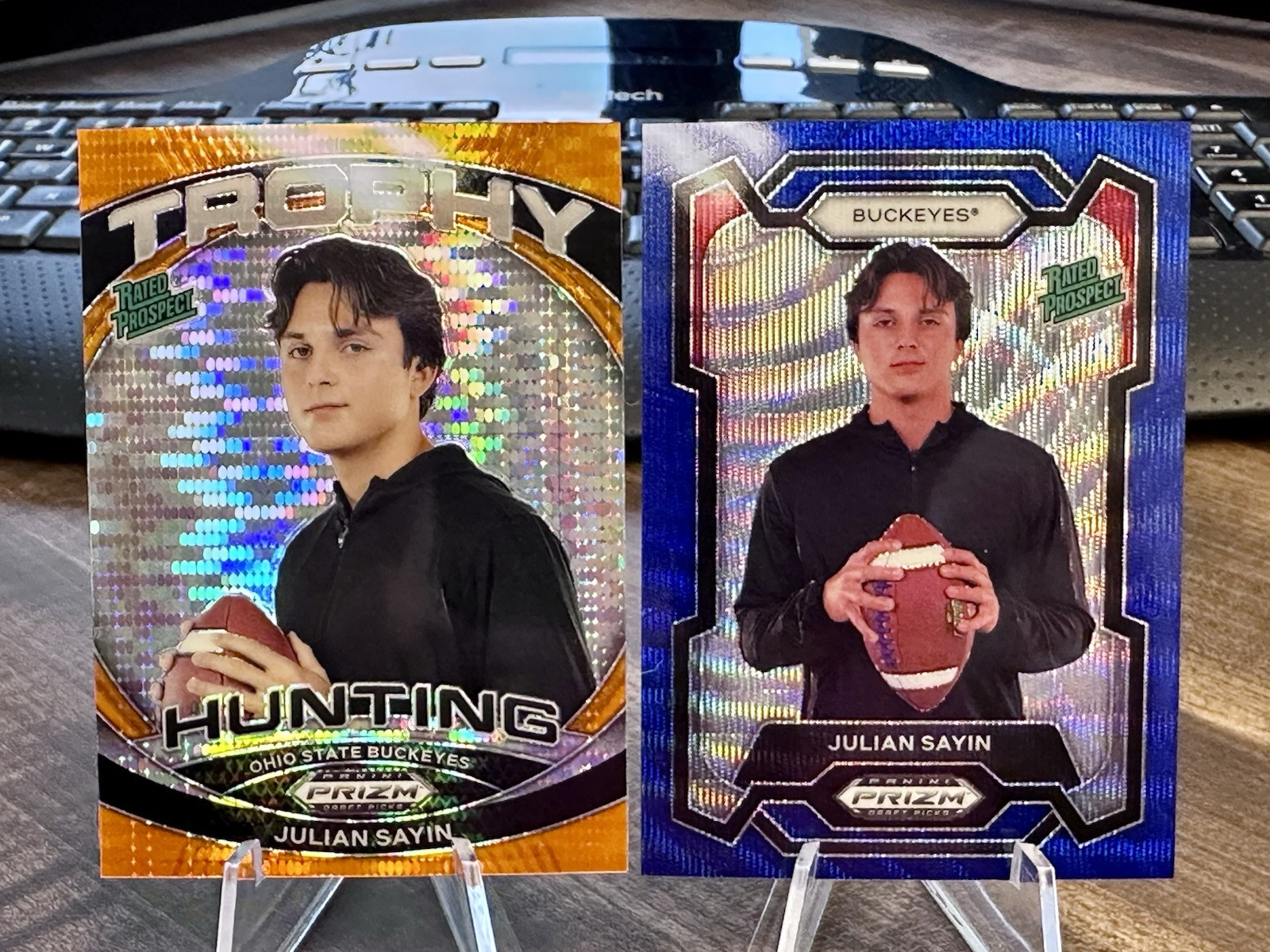 2024 Prizm Draft Picks Julian Sayin Rated Prospect SSP Set Orange Pulsar /49