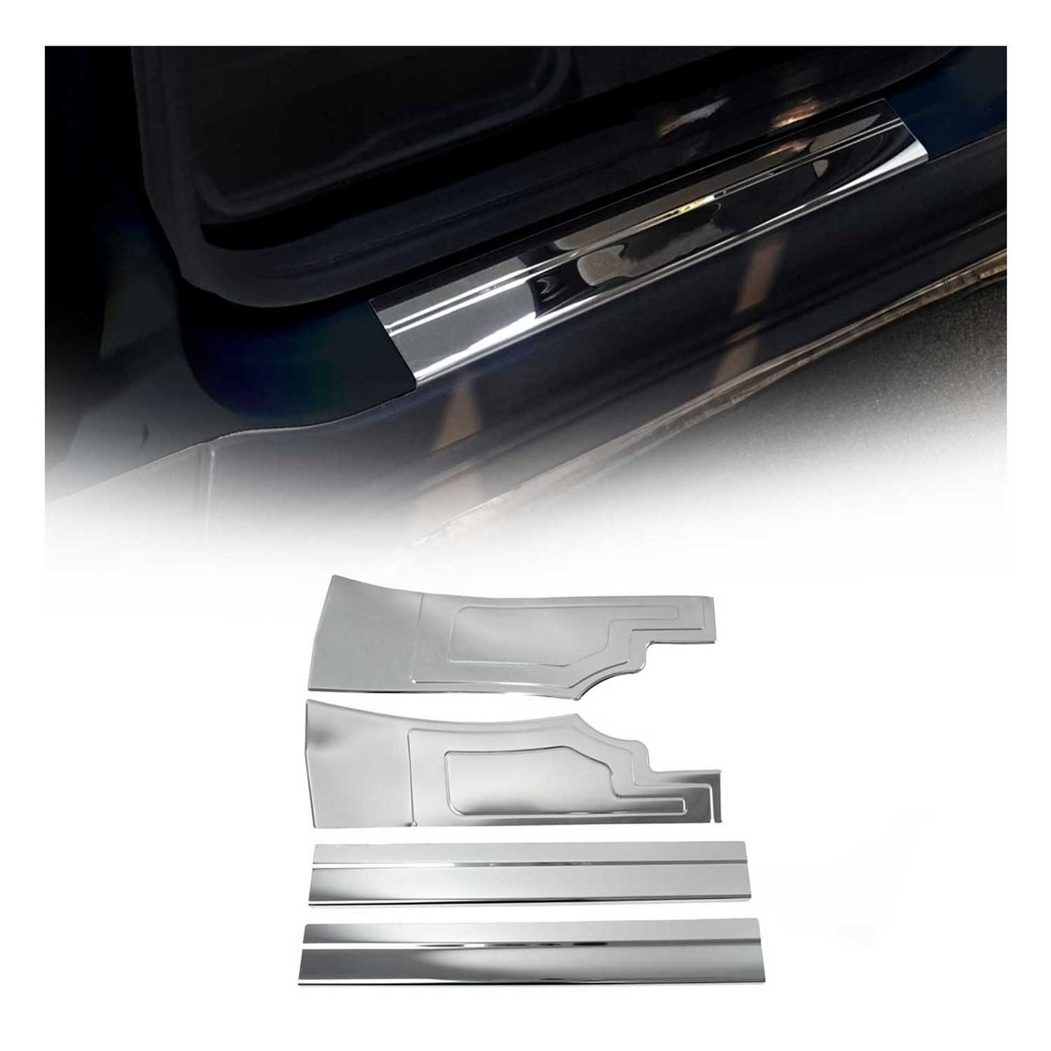 Seuil de porte Ford Connect 2014-2020 acier inox chromé protecteur