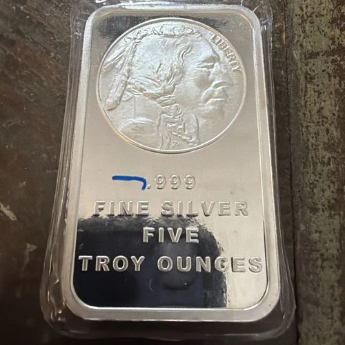 5 Troy Ounce .999 Silver SILVERTOWNE MINT BUFFALO/INDIAN HEAD SEALED!!!
