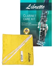 Libretto Clarinet Swab Kit, Pull Through Swab + Cork Grease, Microfiber Swab for