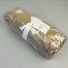 Pottery Barn Gingerbread Village Embroidered Table Throw Christmas NWT