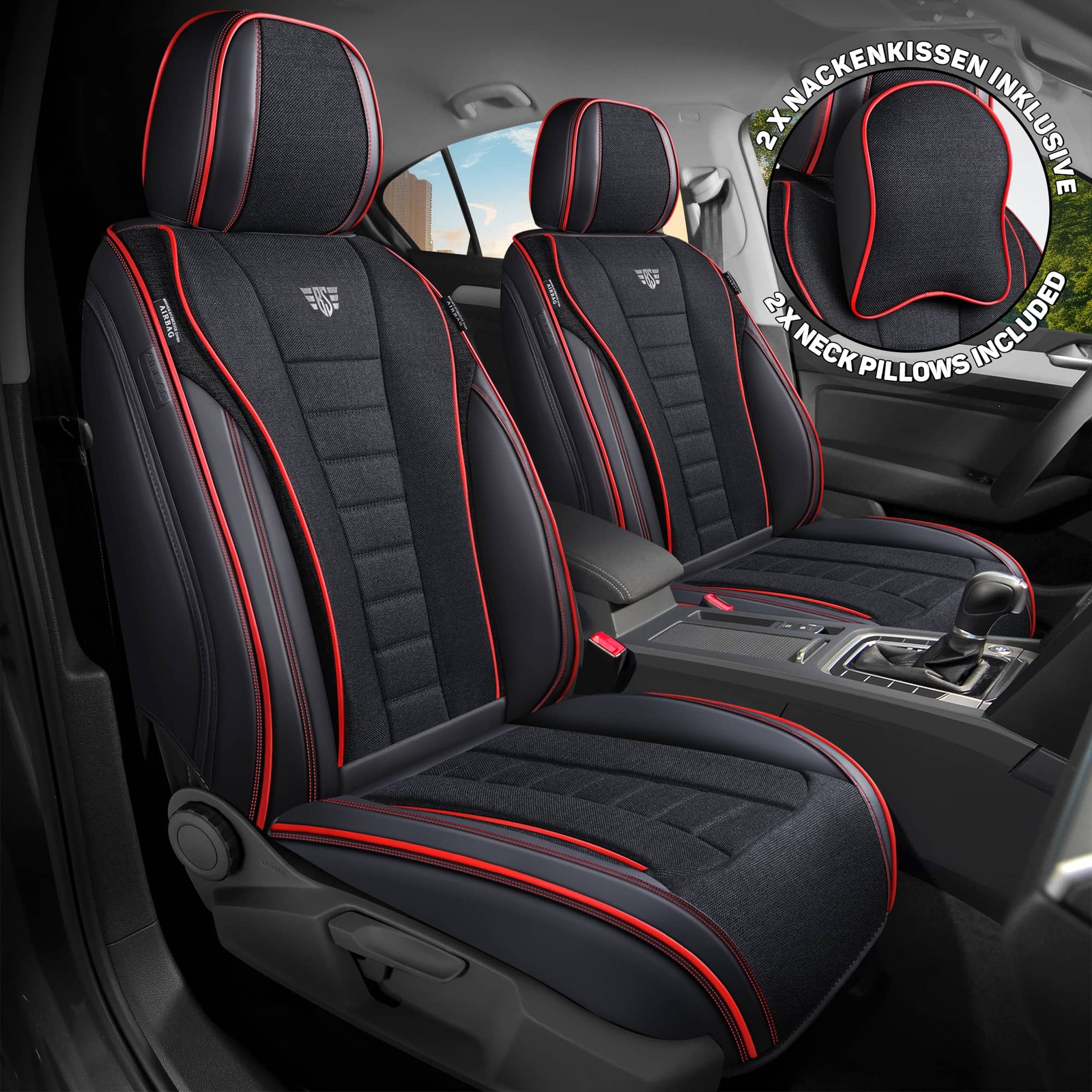 SchonbezüGe SitzbezüGe FüR Mercedes C-Klasse W202 S202 Bj 1993-00 In Schwarz NL1-image