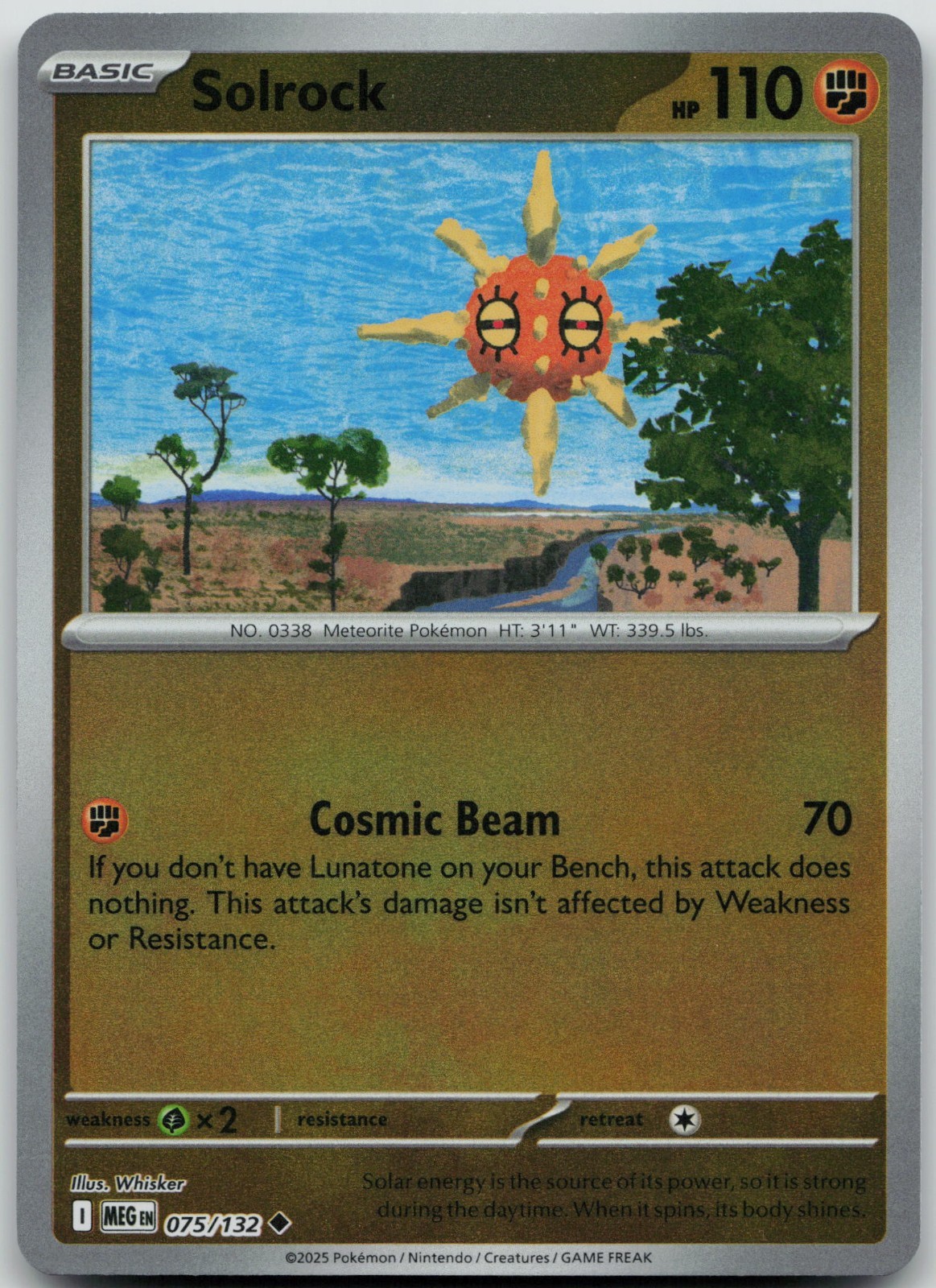 Solrock 075/132 Reverse Holofoil (HR) ME01: Mega Evolution - NM
