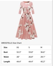 Dress Tells Pink Floral Tea Party Formal Wedding Midi Dress S