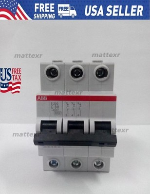 1PC New For ABB S203-C80 3P 80A Circuit Breaker free shipping