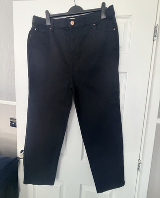 Yours Women s Ruby Straight Black Stretch Denim Jeans UK 22 Plus