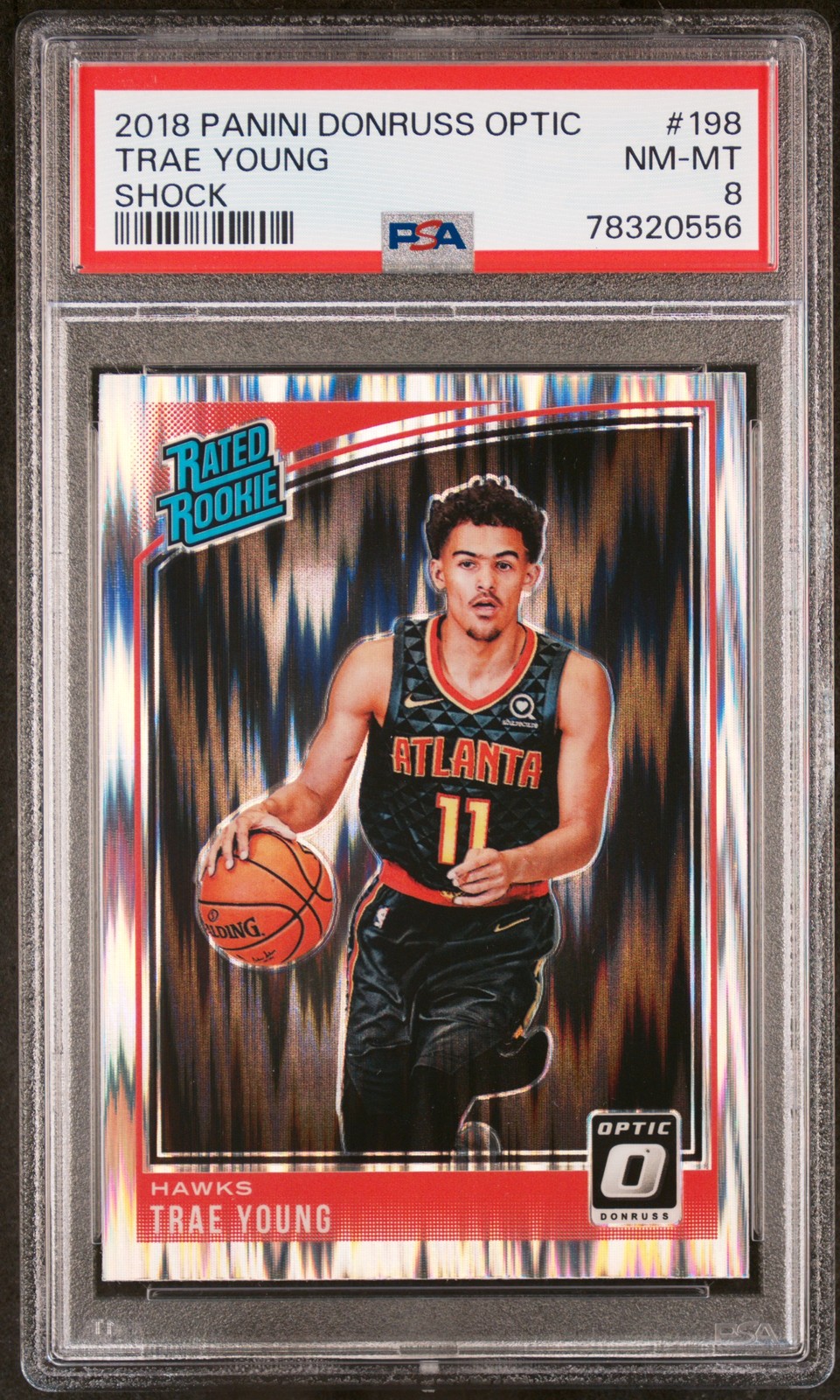 2018 Panini Donruss Optic Shock #198 Trae Young PSA 8