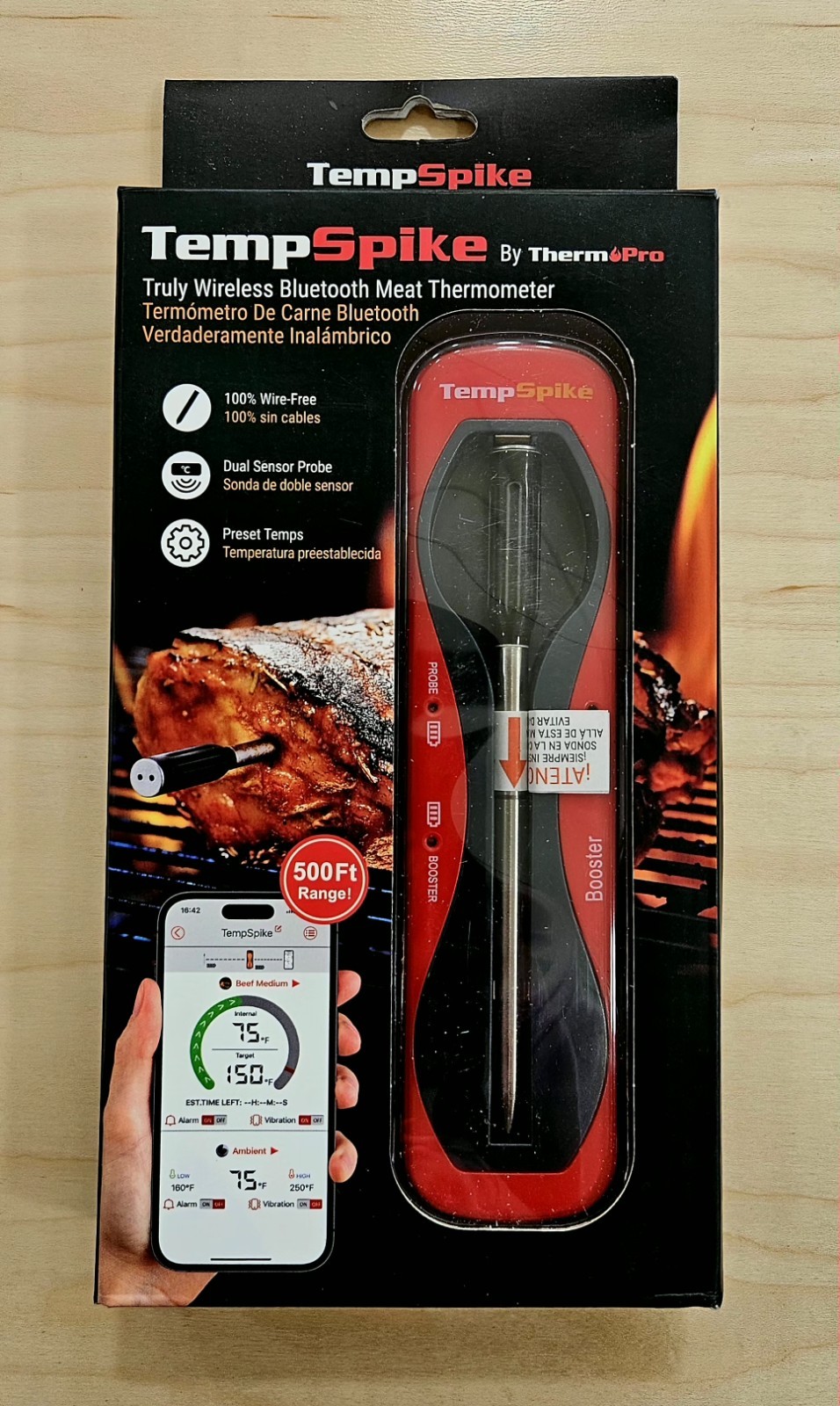 ThermoPro TempSpike 500FT Bluetooth Wireless Meat Thermometer For Grill/Smoker