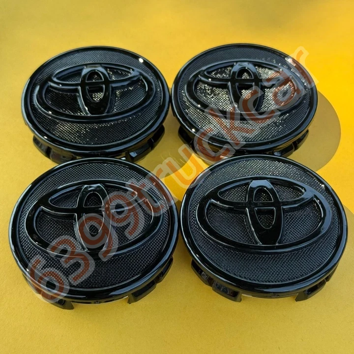 4pcs/set 57mm/2.24in Full Black Wheel Center Caps 42603-02220 Hubcap Clip-On Foto 2 de 4