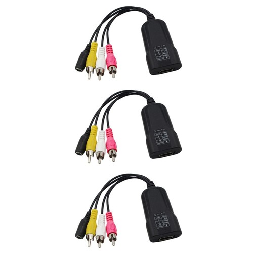 3 stücke zum TV Composite RCA AV Video Converter Adapterunterstützung 1080p 3 stücke zum TV Composite RCA AV Video Converter Adapterunterstützung 1080p