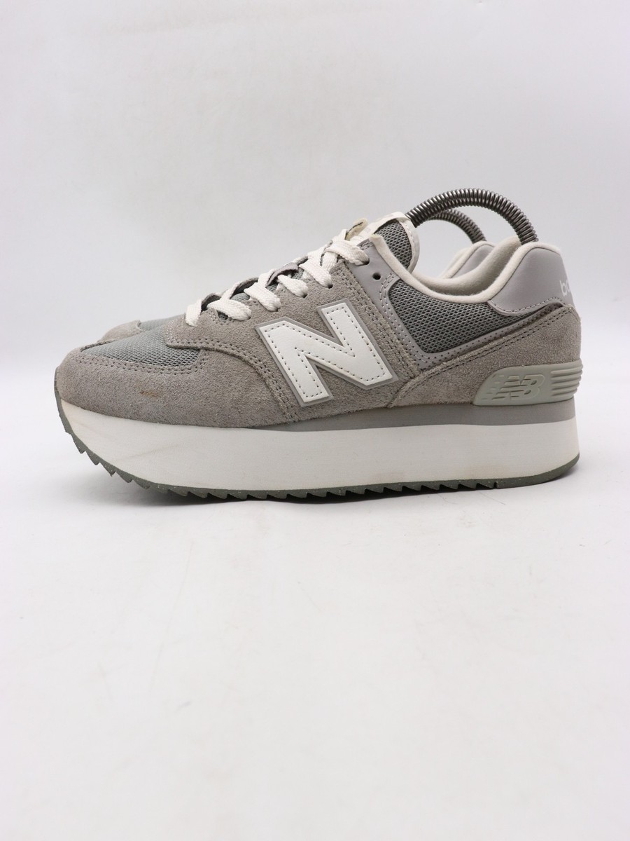 靴 WL574ZSD 24cm NEW BALANCE New Balance 574 Women's 9 Men's 7.5 Platform Grey Suede Mesh