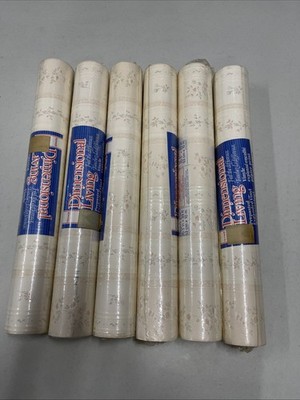 6 Rolls NOS Norwall Textured Wallpaper Beige Pink Floral Sealed