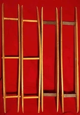 Set of 4 VTG Rag Rug Wooden Weaving Shuttles ~22" x 3.5"