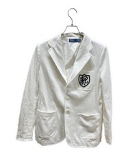 POLO Ralph Lauren 25SS Logo Crest Cotton Jersey Blazer M White Women's Outer