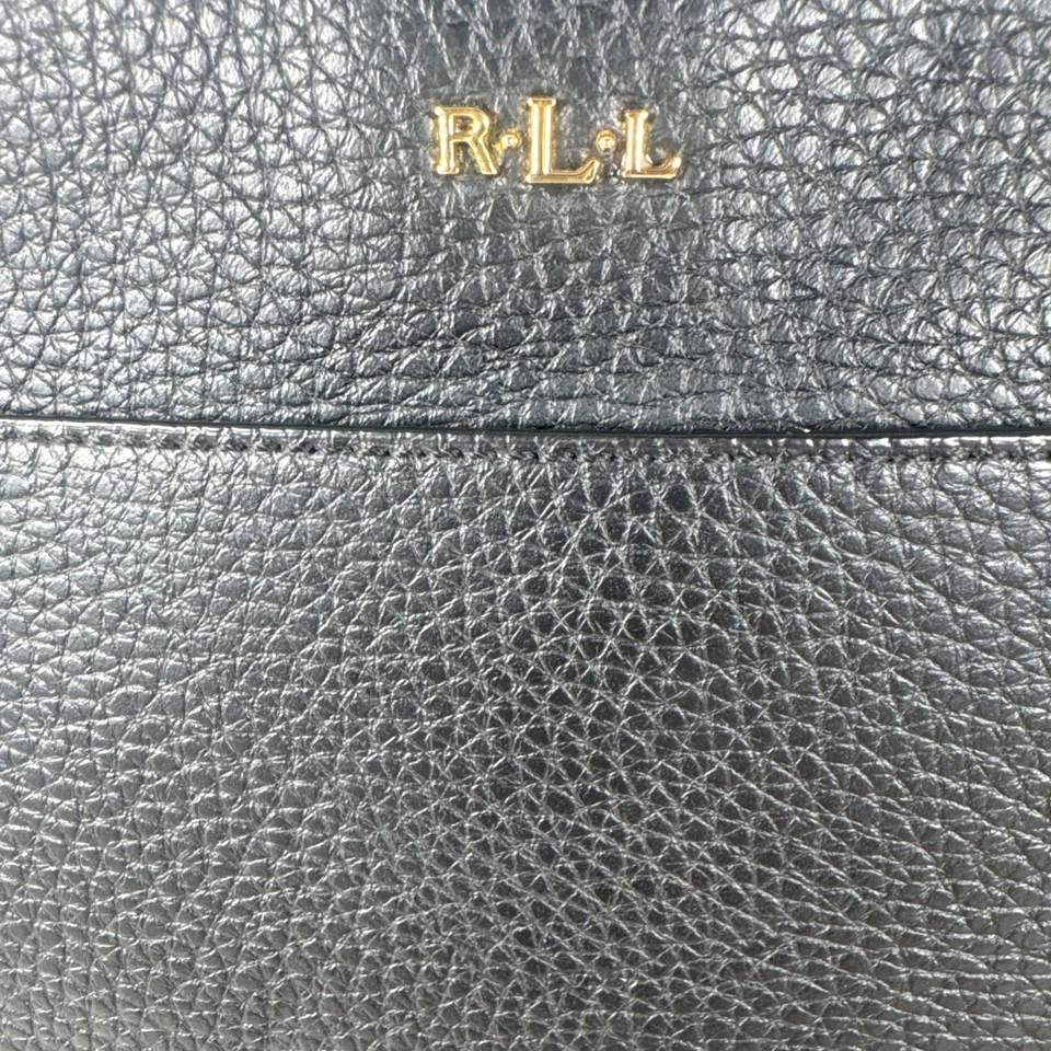 Bandolera Lauren Ralph Lauren de cuero sintético negra con correa ajustable Foto 2 de 4