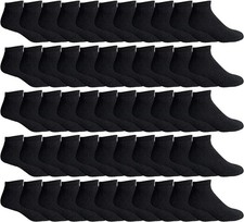 72 Units of Men's No Show Ankle Socks, Premium Quality Cotton. Size 10-13 Black