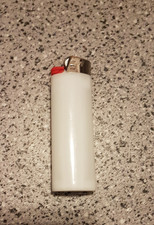 Feuerzeug weiss mit Werbung neu