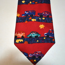 SAVE THE CHILDREN "Beep-Beep" Cars Silk Tie Artist Zach Vintage