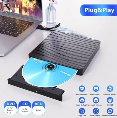 Typ-C Externes Laufwerk Drive USB 3.0 CD-DVD-RW Brenner Player Für Laptop PC Mac