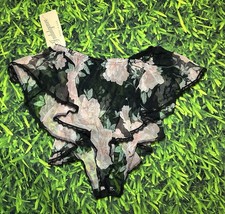 NWT Vintage 90s Indulgence Floral Mesh Ruffle Panties Medium USA Sheer Lace
