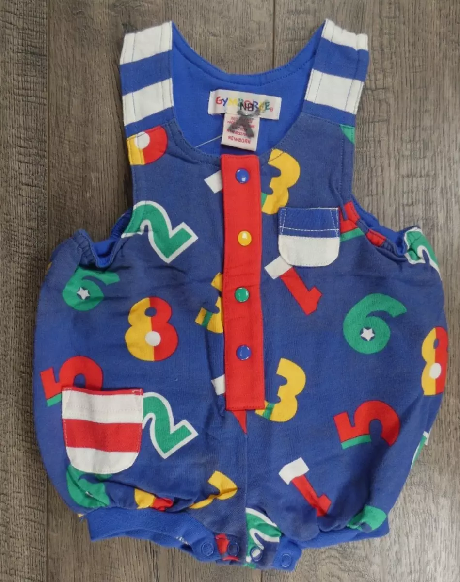 Baby Boy Clothes Nwot Vintage Gymboree Newborn Play Sports Numbers Romper  Outfit